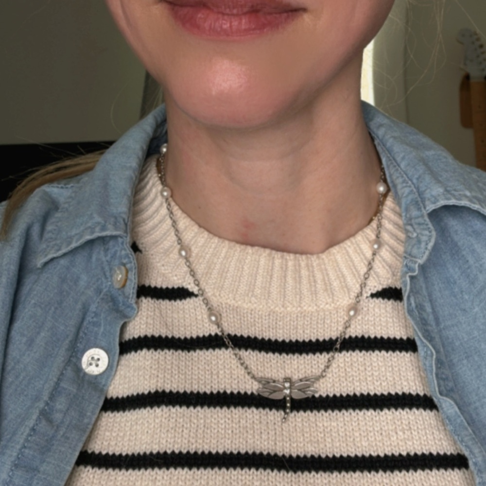 2004 Tiffany & Co. Dragonfly Necklace in 18k with Pearls & Diamonds 18" - Picture 6 of 10